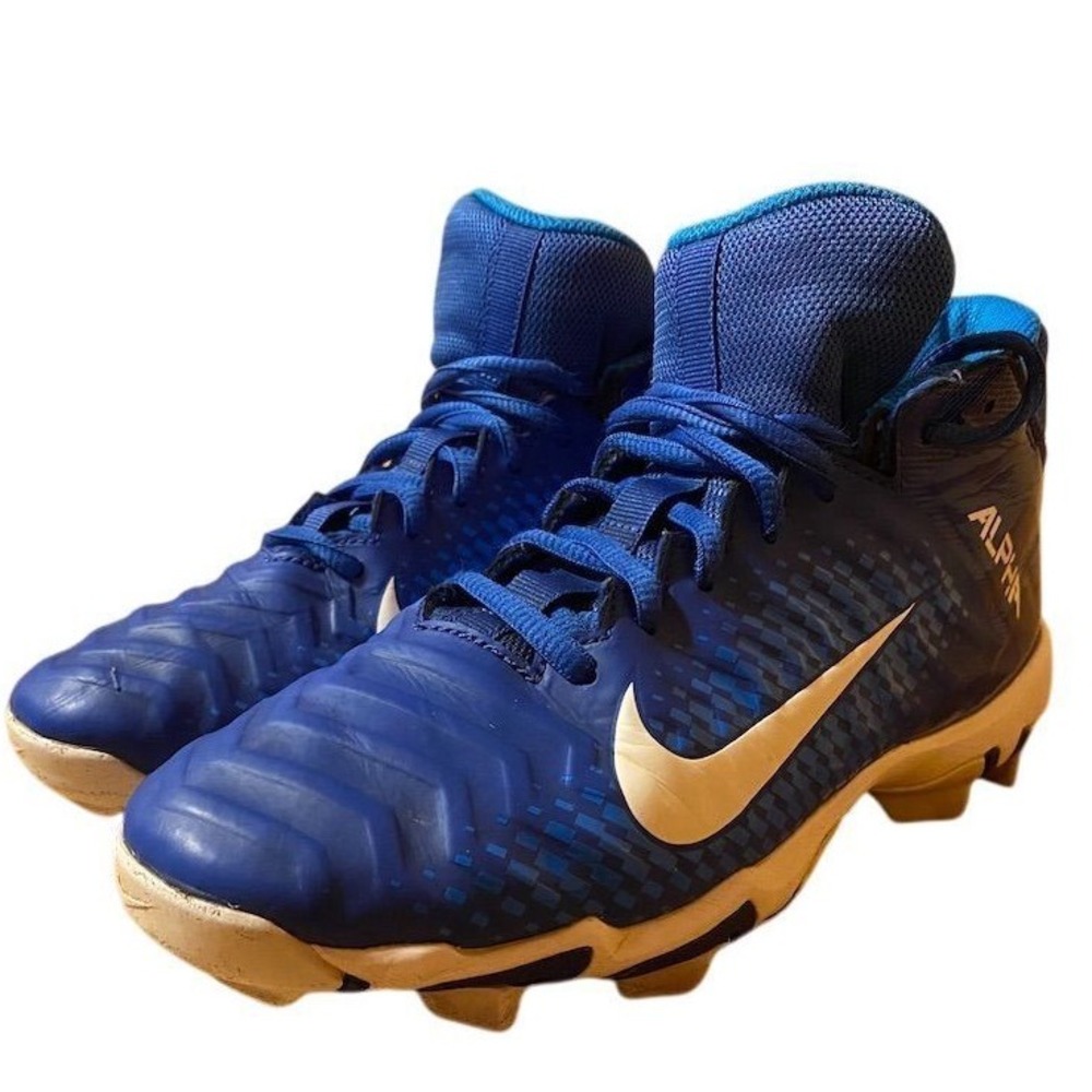 Nike Youth Alpha Menace 2 Shark Football Cleats Blue Unisex Kids 5.5Y Blue GC